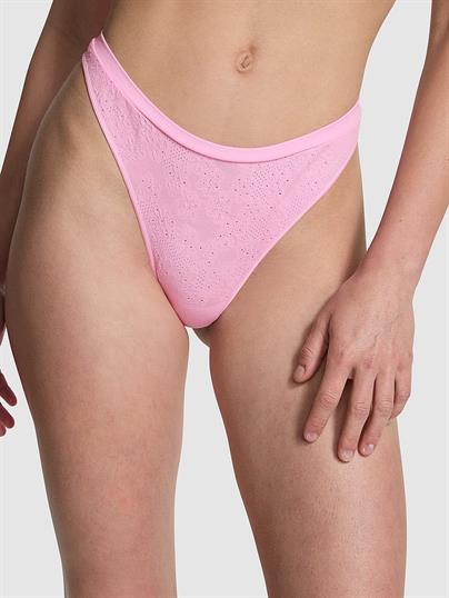 Pink Seamless Derin Bacak Kesim Tanga