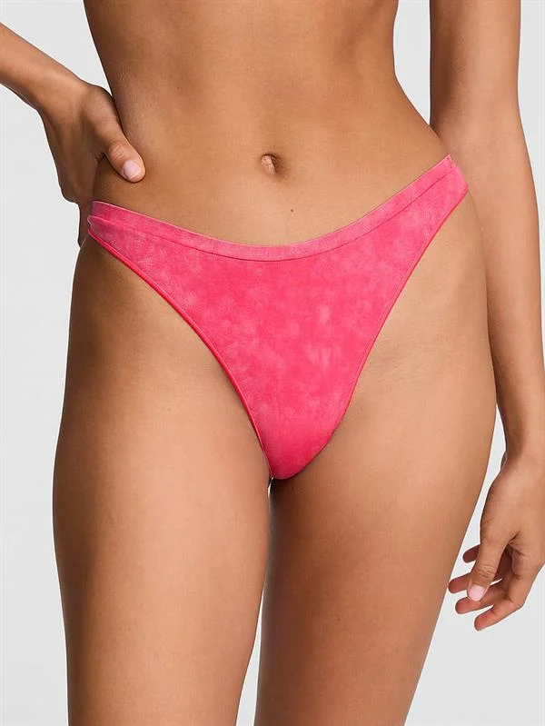 Pink Seamless Derin Bacak Kesim Tanga
