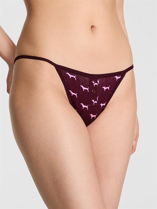 Pink Pamuklu String Bikini Kulot