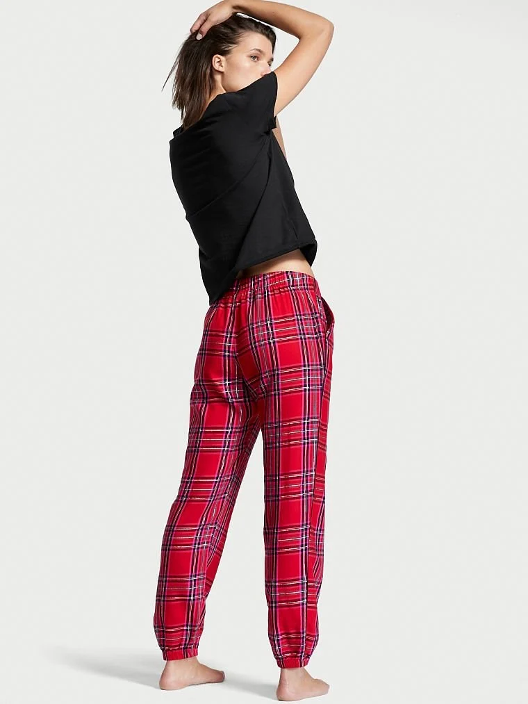 Victorias Secret Flanel Jogger Tee Jama arka görünüm