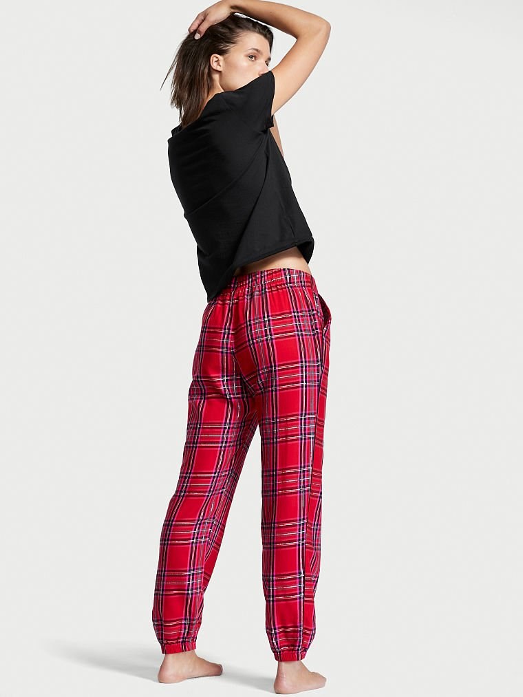 Victorias Secret Flanel Jogger Tee Jama arka görünümü