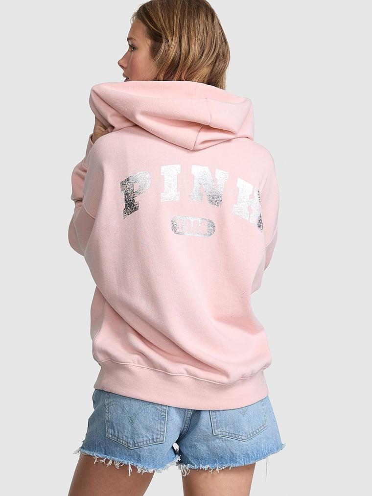 Pink Ivy Kampus Fermuarli Kapusonlu Ust arka görünümü