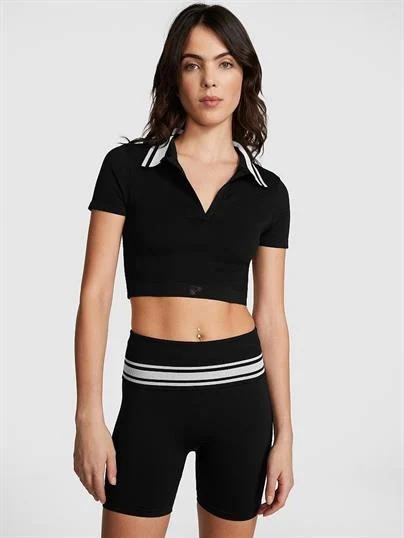 Pink Pink Seamless Katlanabilir Biker Sort ön görünüm