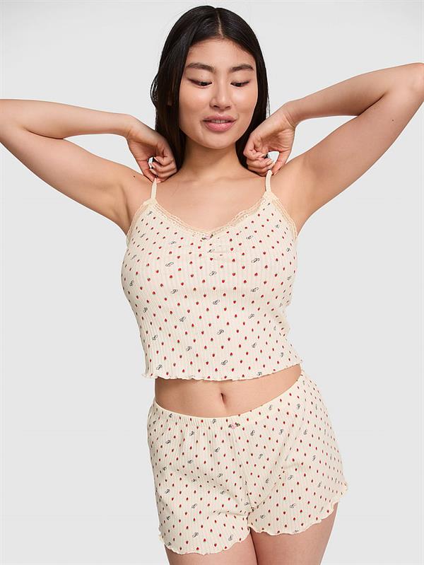Pink Pointelle Askili Atlet