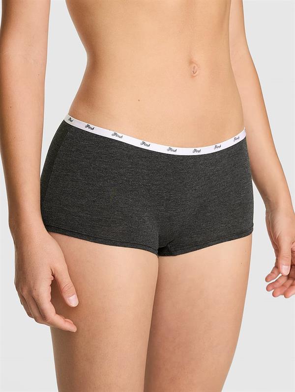 Pink Logolu Pamuklu Boyshort Kulot