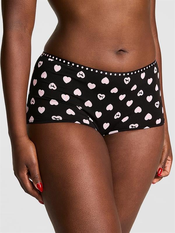 Pink Logolu Pamuklu Boyshort Kulot