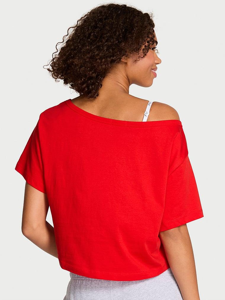 Pink Bol Kesim Crop Tisort arka görünümü