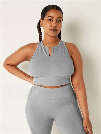 Victorias S Secret Pink Seamless Dekolte Yaka Sporcu Sütyeni ön görünüm
