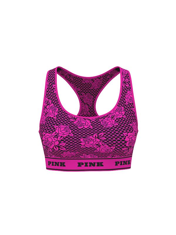 Pink Seamless Cift Yonlu Sporcu Sütyeni