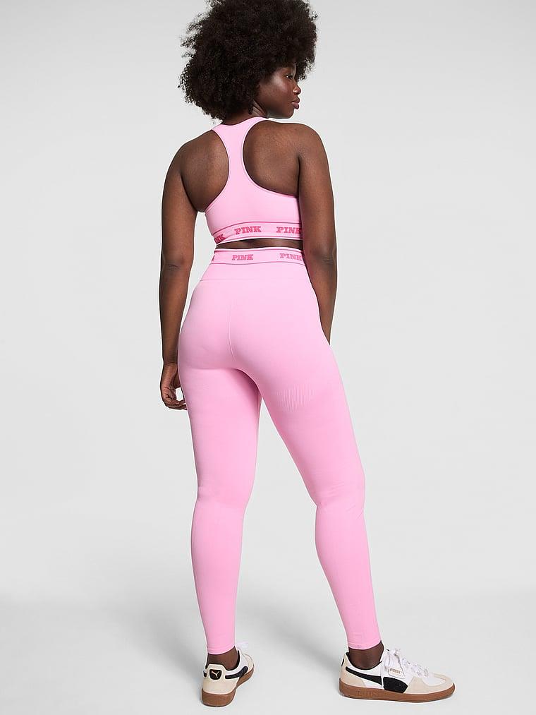 Pink Seamless Klasik Logo Detayli Tayt arka görünümü