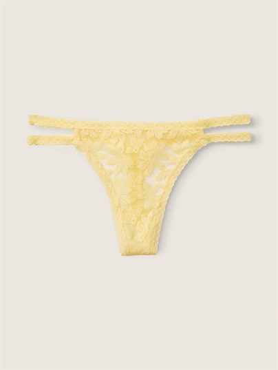 Pink Dantel Seritli Tanga Kulot