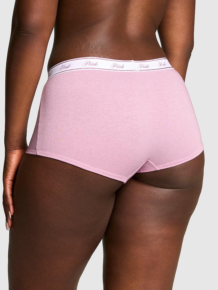 Pink Logolu Pamuklu Işıltılı Boyshort Kulot arka görünüm