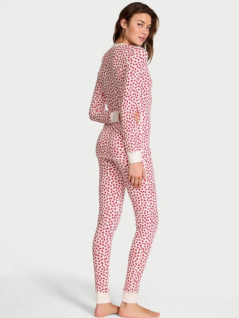 Henley Termal Uzun Pijama Takimi arka görünüm