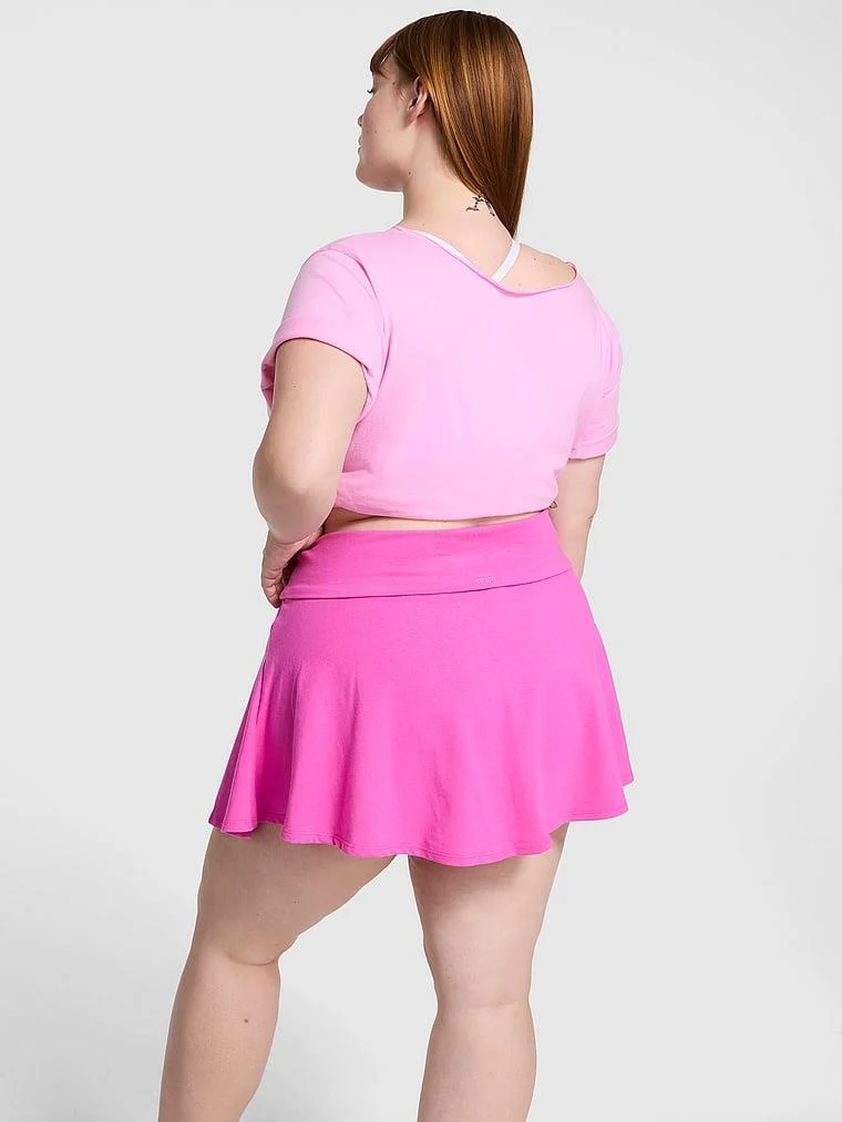 Pink All Day Pamuklu Beli Katlanabilen Etek arka görünüm