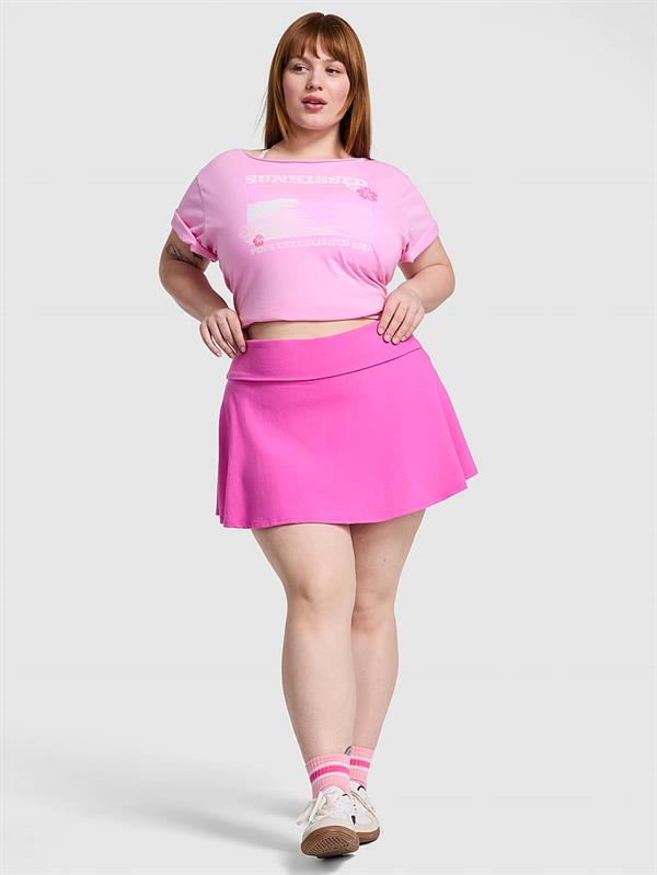 Pink All Day Pamuklu Beli Katlanabilen Etek