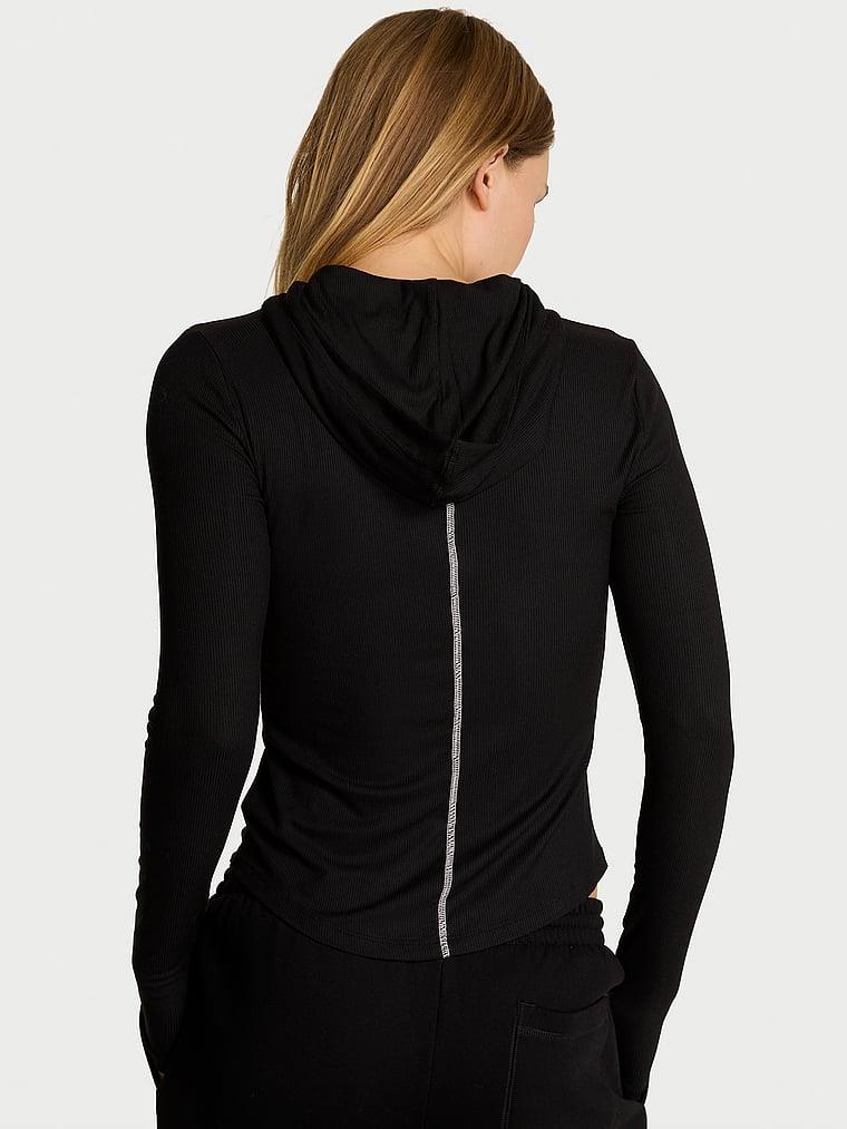 Ribanali Kapusonlu Sweatshirt arka görünümü