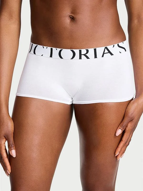 Logo Detayli Pamuklu Boyshort Kulot