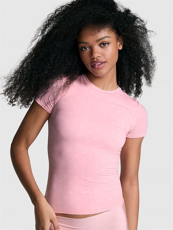 Pink Base Esnek Kısa Kollu Tisort