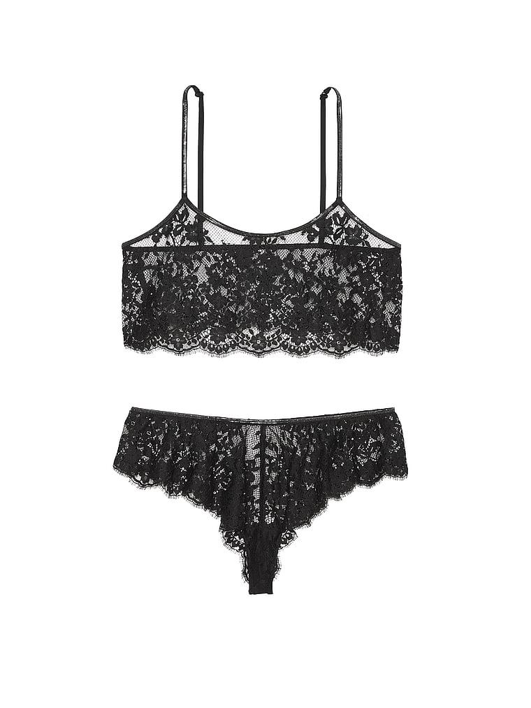 Twinkle Askili Dantelli Bralet Flutter Sort Takimi arka görünüm