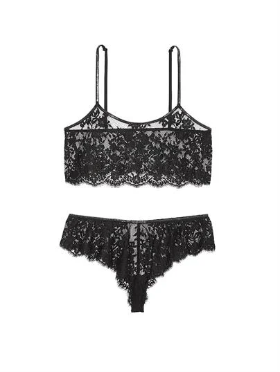 Twinkle Askili Dantelli Bralet Flutter Sort Takimi