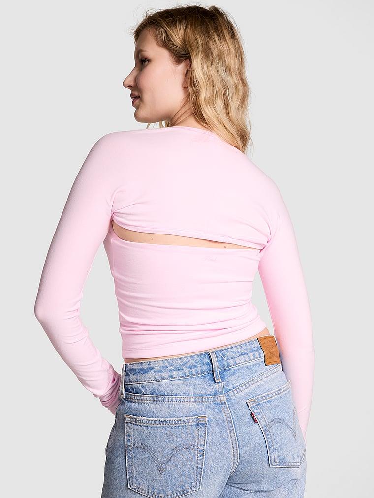 Pink Base Pamuklu Bolero Ve Dar Ust Takim arka görünümü