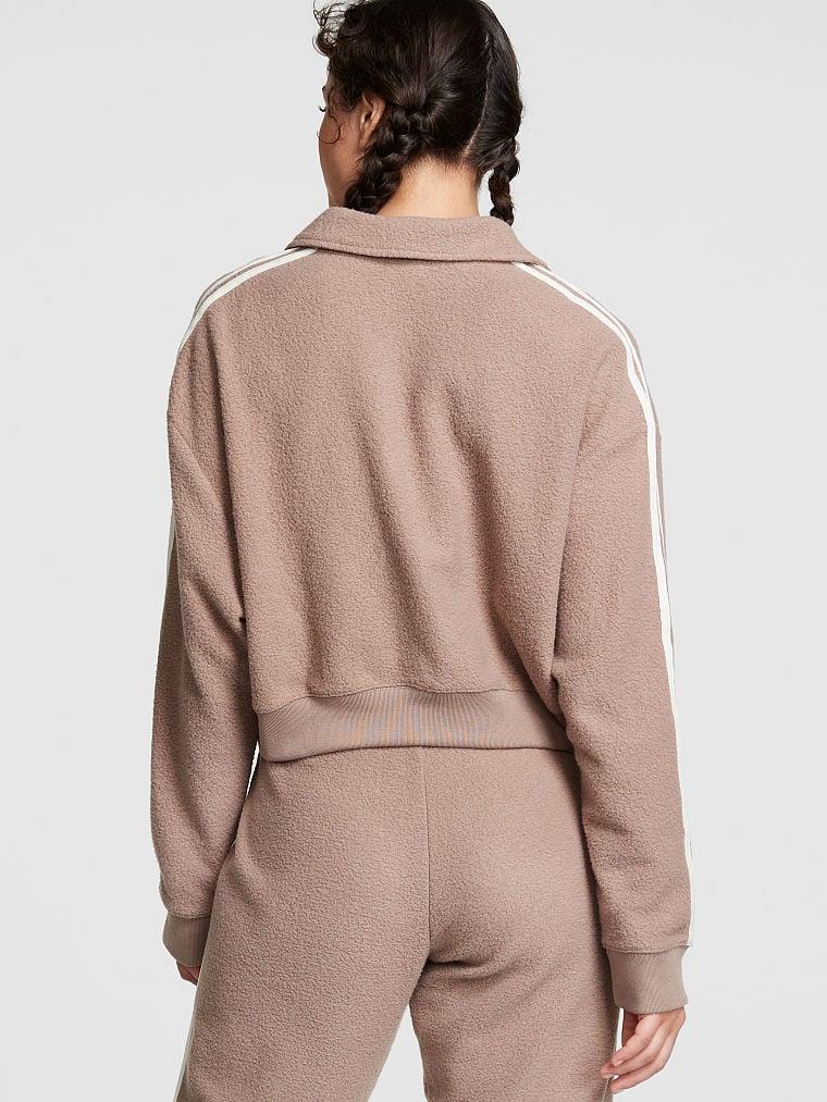 Pink Reverse Crop Polo Sweatshirt arka görünümü