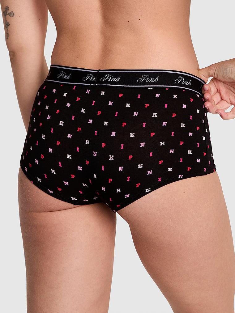 Pink Logolu Pamuklu Boyshort Kulot arka görünümü