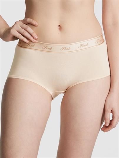 Pink Logolu Pamuklu Boyshort Kulot
