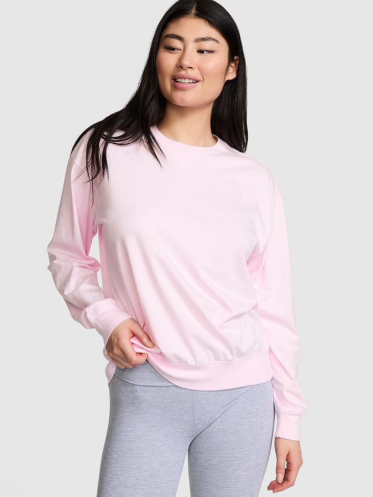 Pink Pima Pamuklu Uzun Kollu Tisort arka görünümü