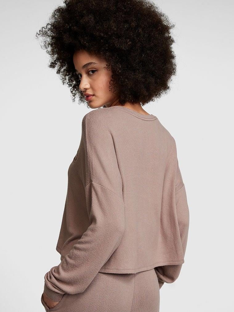 Pink Cozy Uzun Kollu Uyku Tisortu arka görünüm