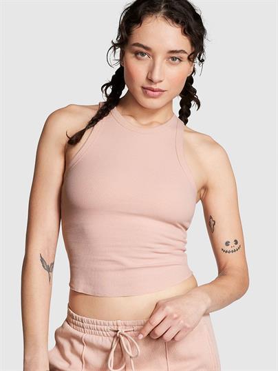 Pink Dik Yaka Fitilli Atlet ön görünüm
