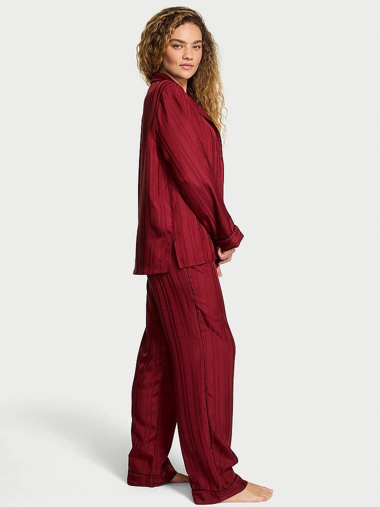 Glazed Saten Uzun Pijama Takimi arka görünümü