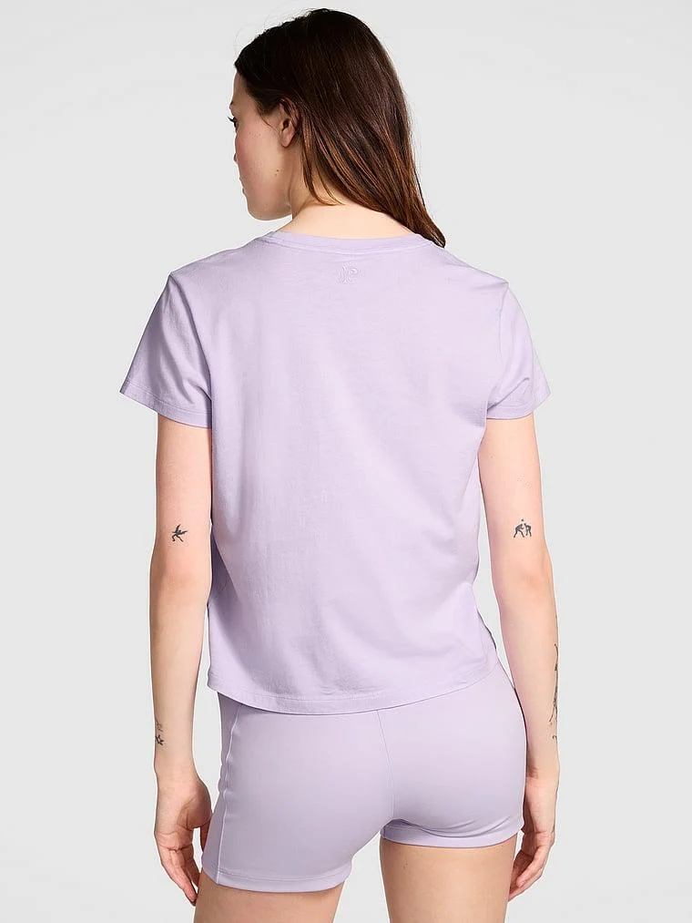 Pink Pamuklu Kısa Kollu Tisort arka görünüm