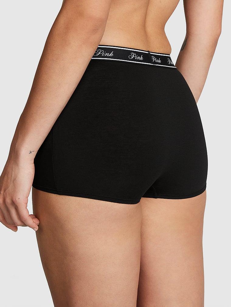 Pink Mikro Logolu Yüksek Bel Boyshort Kulot arka görünümü
