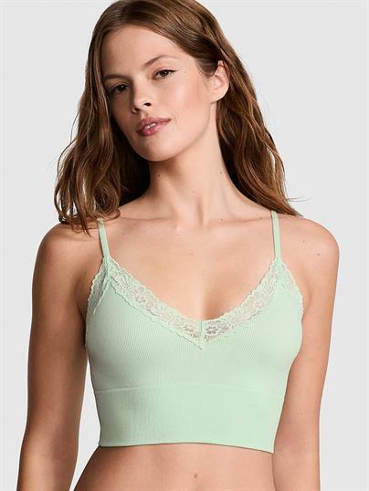 Pink Seamless Ribanali Desteksiz Bralet