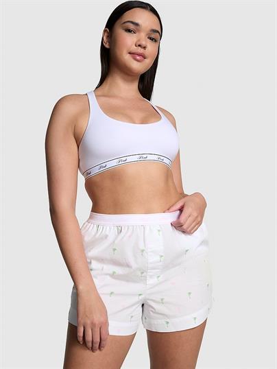 Pink Pamuklu Poplin Boxer