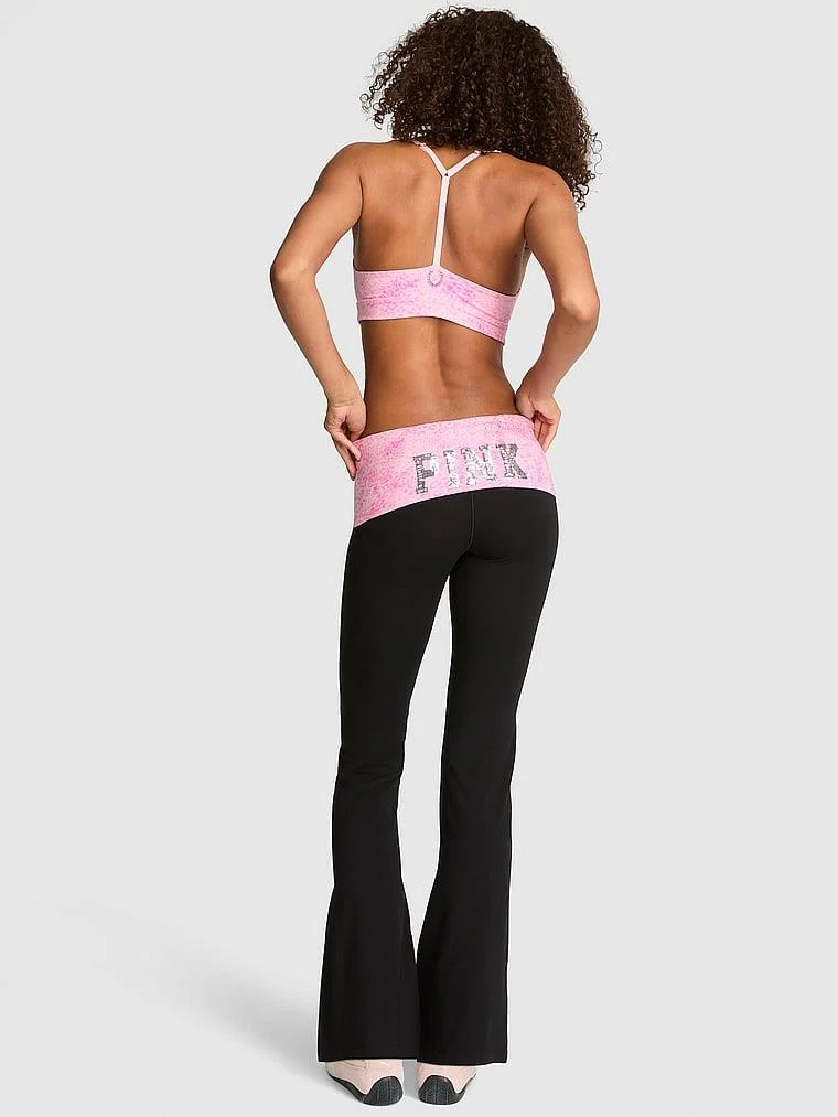 Pink All Day Beli Katlanabilen Ispanyol Paca Tayt arka görünüm