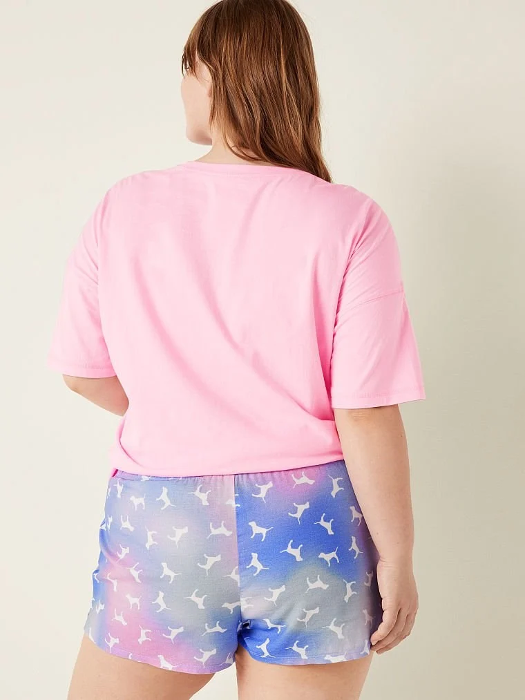 Pink Flannel Pijama Boxer arka görünüm