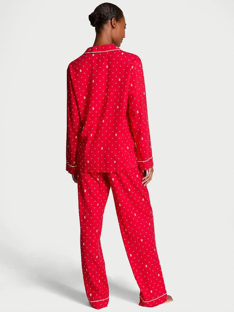 Flannel Uzun Pijama Takimi arka görünüm