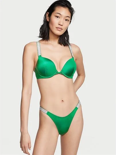 Işıltılı Askili 2 Beden Buyuk Gosteren Push Up Bikini Ustu ön görünüm