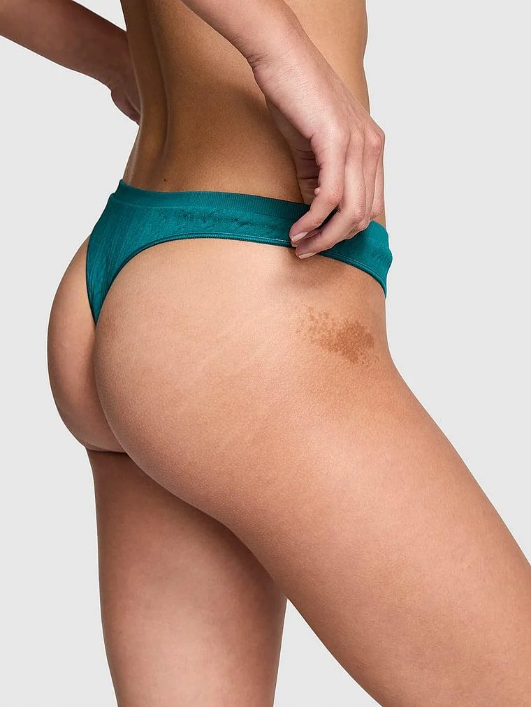 Pink Seamless Derin Bacak Kesim Tanga arka görünüm