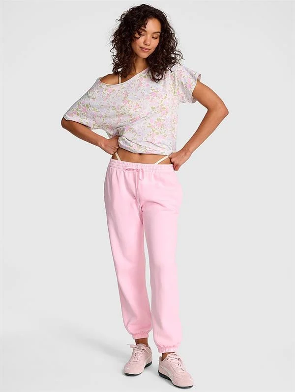 Pink Pamuklu Omzu Acik Tisort