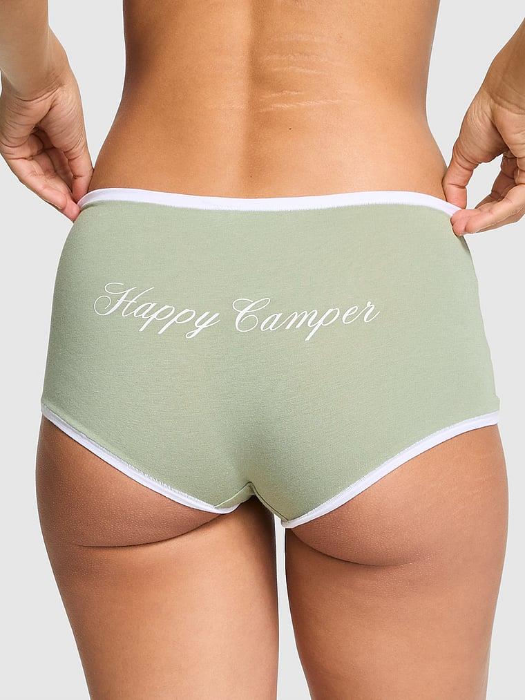 Pink Logolu Pamuklu Boyshort Kulot arka görünümü