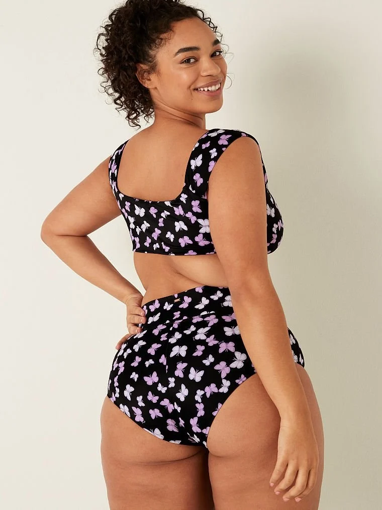 Pink Yüksek Bel Shortie Bikini Alti arka görünüm