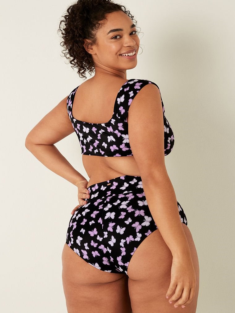 Pink Yüksek Bel Shortie Bikini Alti arka görünümü