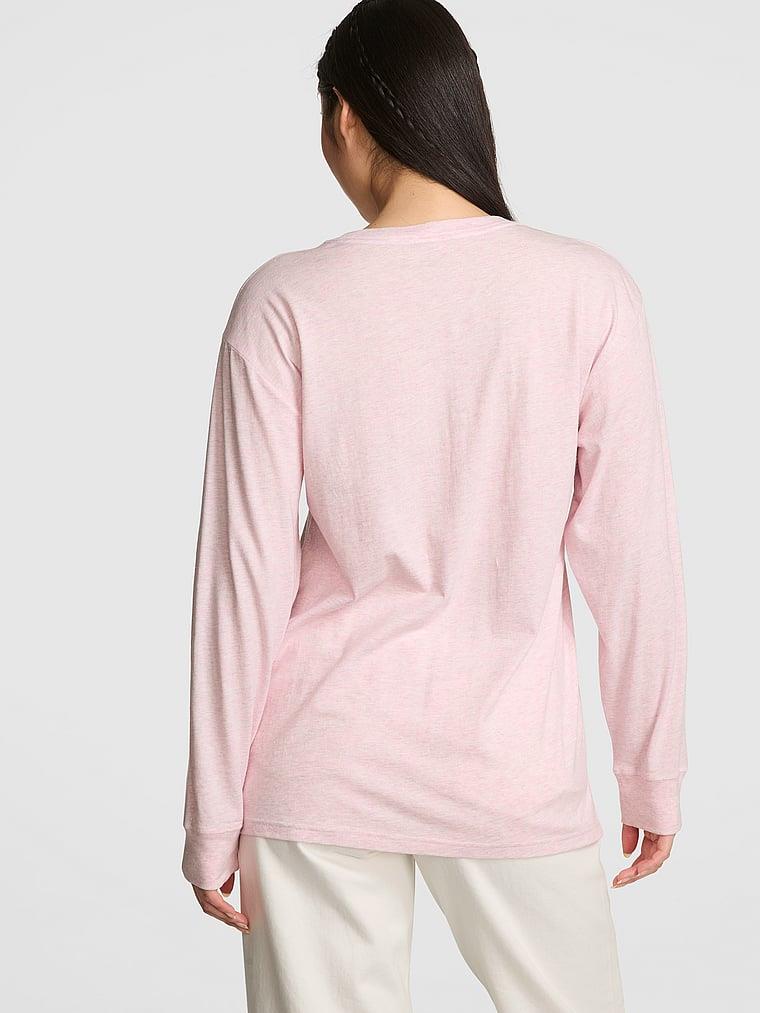 Pink Pamuklu Uzun Kollu Tisort arka görünümü