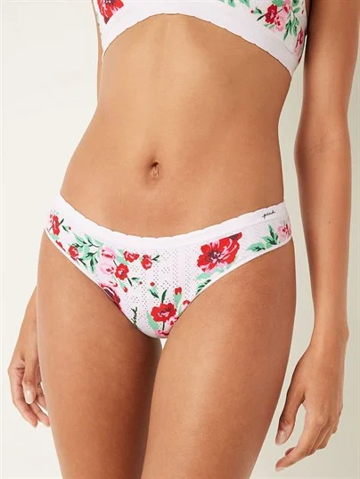 Pink Seamless Tanga Kulot ön görünüm
