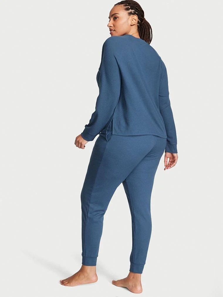 Glow Waffle Henley Jogger Takimi arka görünüm