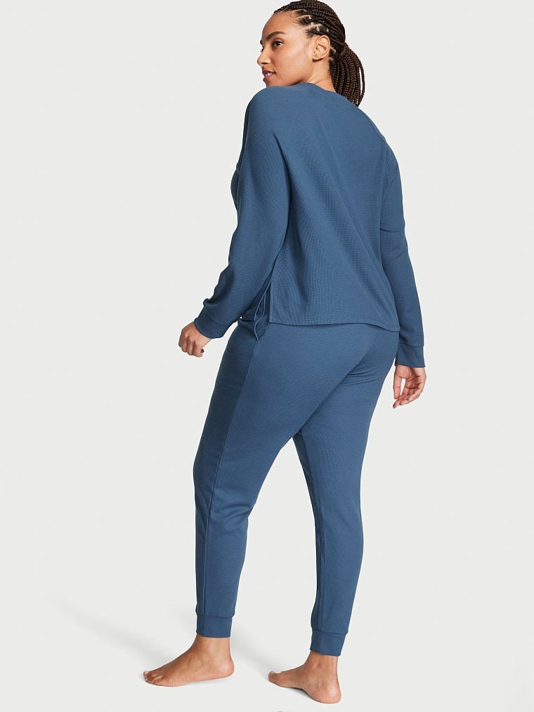 Glow Waffle Henley Jogger Takimi arka görünümü