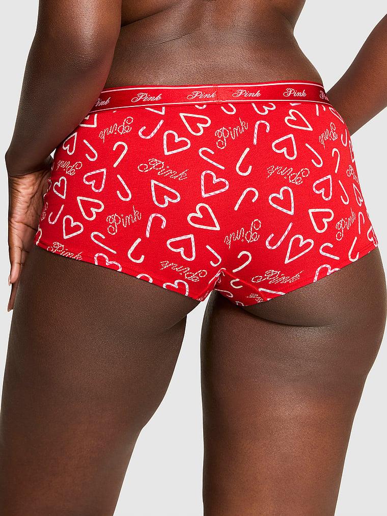 Pink Logolu Pamuklu Boyshort Kulot arka görünümü
